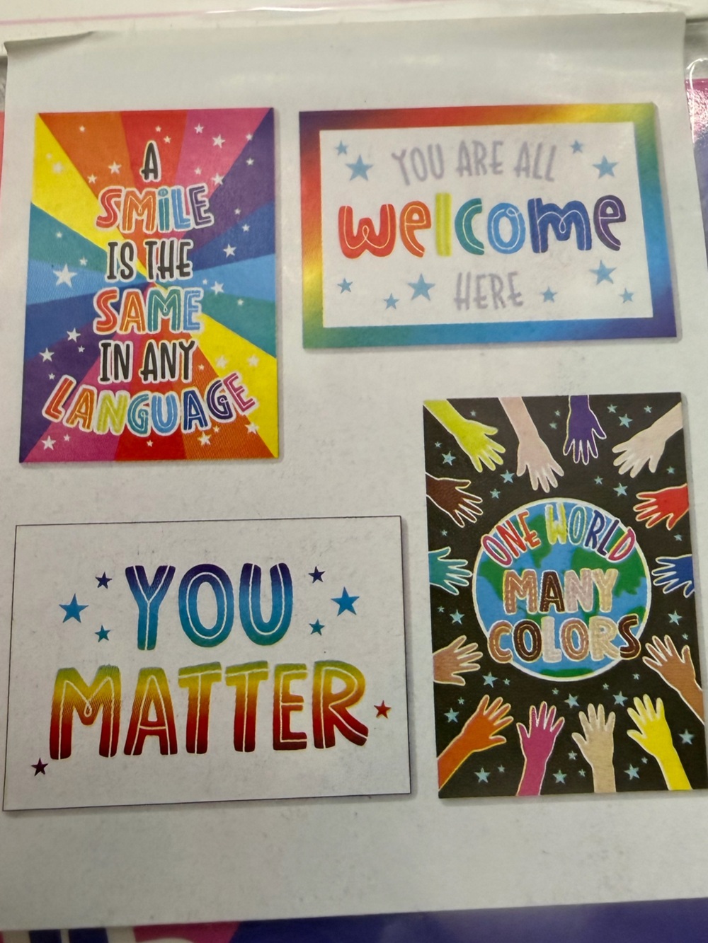 Mini Poster Set Package of 4 Brighten Your Day Inclusivity Brand New Sealed - Picture 2 of 6